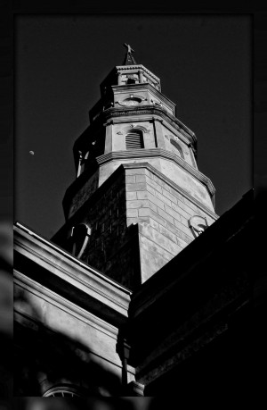 Moon over Church Steeple